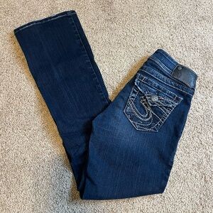 Silver Jeans Co Suki Surplus Darkwash Low Rise Denim Bootcut Jeans 25 x 30
